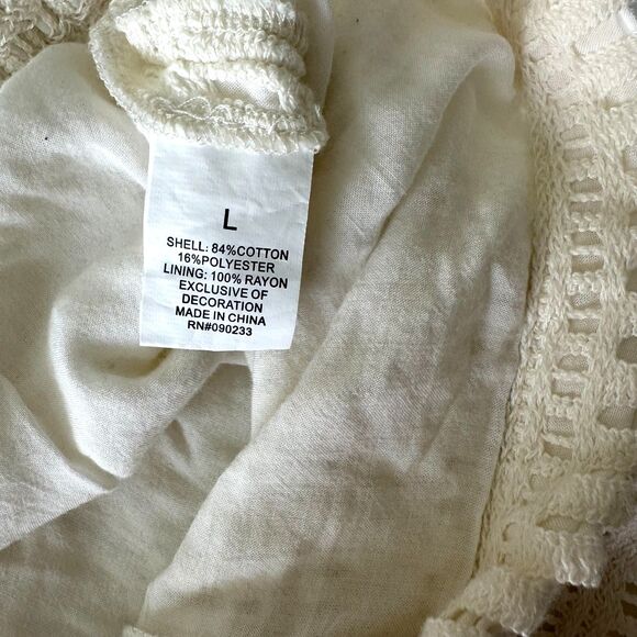 Kendall & Kylie Lace Side Cinch Soft Shorts Size Large Off White Boho Festival - Picture 5 of 5